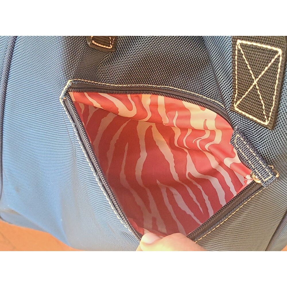 MaggieMather Tennis Tote Bag Blue Pink Zebra Animal Print VGUC MM - Picture 9 of 15